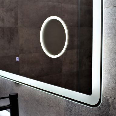 DUSEL Зеркало LED Smart DE-M3031 75x100 сенсорное включение, подогрев, увеличение